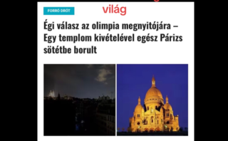 Tényellenőrzés: NEM borult sötétbe egész Párizs a Sacré Coeur-bazilika kivételével az Olimpia megnyitója után