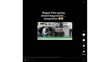Tényellenőrzés: Egy videó NEM bizonyítja azt, hogy Magyar Péter az "Egymillió lépés" útjának egy részét autóval tette meg